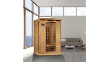 Golden Designs Maxxus 2-Person Near Zero EMF FAR Infrared Carbon Sauna | Hemlock | MX-K206-01-ZF