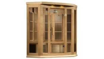 Golden Designs Maxxus Corner 3-Person Near Zero EMF FAR Infrared Carbon Sauna | Hemlock | MX-K356-01-ZF