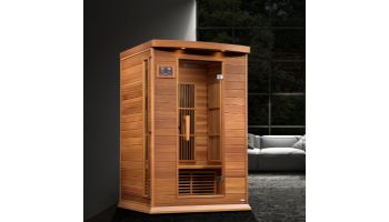 Golden Designs Maxxus 2-Person Near Zero EMF FAR Infrared Carbon Sauna | Red Cedar | MX-K206-01-ZF CED