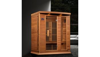 Golden Designs Maxxus 3-Person Near Zero EMF FAR Infrared Carbon Sauna | Red Cedar | MX-K306-01-ZF CED