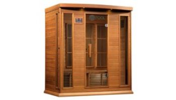 Golden Designs Maxxus 4-Person Near Zero EMF FAR Infrared Carbon Sauna | Red Cedar | MX-K406-01-ZF CED