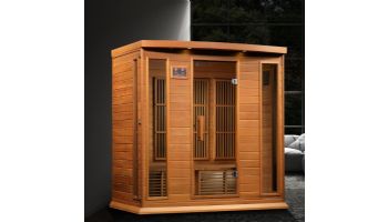 Golden Designs Maxxus 4-Person Near Zero EMF FAR Infrared Carbon Sauna | Red Cedar | MX-K406-01-ZF CED