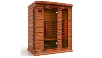 Golden Designs Maxxus 3-Person Full Spectrum Near Zero EMF FAR Infrared Carbon Sauna | Red Cedar | MX-M306-01-FS CED