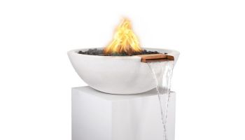 The Outdoor Plus 27" Sedona Concrete Fire and Water Bowl | Match Lit Ignition Natural Gas | LimeStone | OPT-27RFWM-LIM-NG