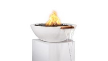 The Outdoor Plus 27_quot; Sedona Concrete Fire and Water Bowl | Match Lit Ignition Natural Gas | LimeStone | OPT-27RFWM-LIM-NG