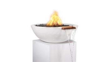 The Outdoor Plus 27" Sedona Concrete Fire and Water Bowl | Match Lit Ignition Natural Gas | LimeStone | OPT-27RFWM-LIM-NG