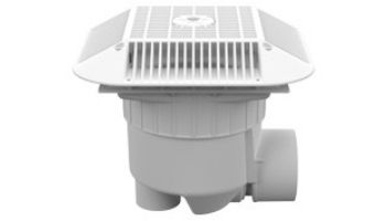 AquaStar 14" Square Anti-Entrapment Suction Outlet Cover with 3" Socket Sump and 4" Spigot Side Port | White | 914101SSB