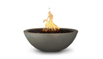 The Outdoor Plus 27" Sedona Concrete Fire Bowl | 12V Electronic Ignition - Natural Gas | Ash | OPT-27RFOE12V-ASH-NG