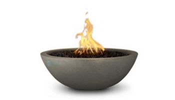 The Outdoor Plus 27_quot; Sedona Concrete Fire Bowl | 12V Electronic Ignition - Natural Gas | Ash | OPT-27RFOE12V-ASH-NG