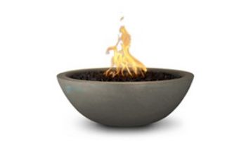 The Outdoor Plus 27" Sedona Concrete Fire Bowl | 12V Electronic Ignition - Natural Gas | Chocolate | OPT-27RFOE12V-CHC-NG