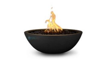 The Outdoor Plus 27_quot; Sedona Concrete Fire Bowl | 12V Electronic Ignition - Natural Gas | Black | OPT-27RFOE12V-BLK-NG
