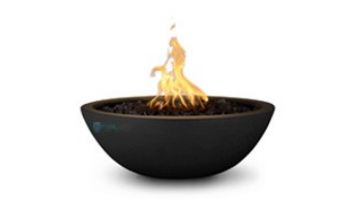 The Outdoor Plus 27" Sedona Concrete Fire Bowl | 12V Electronic Ignition - Natural Gas | Natural Gray | OPT-27RFOE12V-NGY-NG