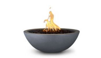 The Outdoor Plus 27" Sedona Concrete Fire Bowl | 12V Electronic Ignition - Natural Gas | Bronze | OPT-27RFOE12V-MBR-NG