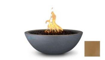 The Outdoor Plus 27" Sedona Concrete Fire Bowl | 12V Electronic Ignition - Natural Gas | Chocolate | OPT-27RFOE12V-CHC-NG