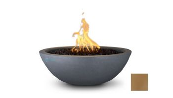 The Outdoor Plus 27" Sedona Concrete Fire Bowl | 12V Electronic Ignition - Natural Gas | Bronze | OPT-27RFOE12V-MBR-NG