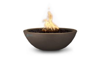 The Outdoor Plus 27" Sedona Concrete Fire Bowl | 12V Electronic Ignition - Natural Gas | Chocolate | OPT-27RFOE12V-CHC-NG