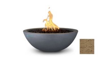 The Outdoor Plus 27" Sedona Concrete Fire Bowl | 12V Electronic Ignition - Natural Gas | Bronze | OPT-27RFOE12V-MBR-NG