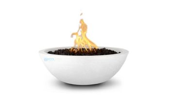 The Outdoor Plus 27" Sedona Concrete Fire Bowl | 12V Electronic Ignition - Natural Gas | Limestone | OPT-27RFOE12V-LIM-NG