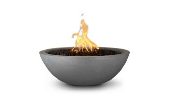 The Outdoor Plus 27" Sedona Concrete Fire Bowl | 12V Electronic Ignition - Natural Gas | Natural Gray | OPT-27RFOE12V-NGY-NG