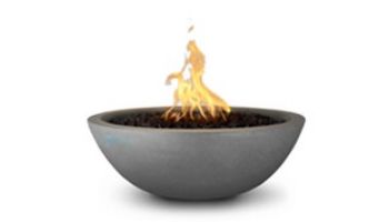 The Outdoor Plus 27" Sedona Concrete Fire Bowl | 12V Electronic Ignition - Natural Gas | Copper | OPT-27RFOE12V-MCP-NG