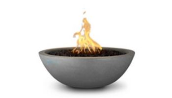 The Outdoor Plus 27" Sedona Concrete Fire Bowl | 12V Electronic Ignition - Natural Gas | Limestone | OPT-27RFOE12V-LIM-NG