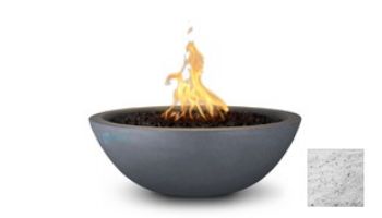 The Outdoor Plus 27_quot; Sedona Concrete Fire Bowl | 12V Electronic Ignition - Natural Gas | Rustic White | OPT-27RFOE12V-RWH-NG