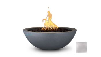 The Outdoor Plus 27" Sedona Concrete Fire Bowl | 12V Electronic Ignition - Natural Gas | Silver | OPT-27RFOE12V-MSV-NG