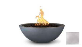 The Outdoor Plus 27_quot; Sedona Concrete Fire Bowl | 12V Electronic Ignition - Natural Gas | Silver | OPT-27RFOE12V-MSV-NG