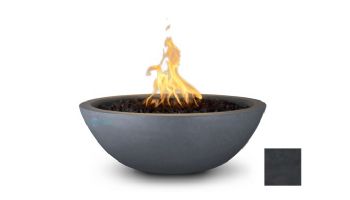 The Outdoor Plus 27" Sedona Concrete Fire Bowl | 12V Electronic Ignition - Natural Gas | Slate | OPT-27RFOE12V-MSL-NG