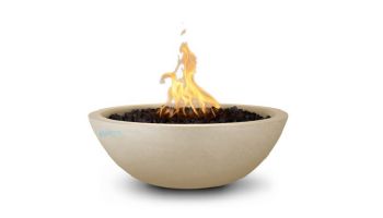 The Outdoor Plus 27" Sedona Concrete Fire Bowl | 12V Electronic Ignition - Natural Gas | Vanilla | OPT-27RFOE12V-VAN-NG