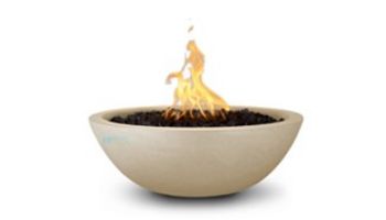 The Outdoor Plus 27" Sedona Concrete Fire Bowl | 12V Electronic Ignition - Natural Gas | Silver | OPT-27RFOE12V-MSV-NG