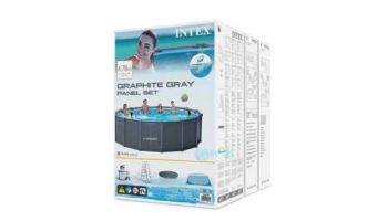Intex Graphite Gray Panel Pools Above Ground Pool Package | 18' 8" Round x 52" Tall | 26387EH