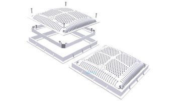 Hayward Square Hi Flow Drain Cover Inner and Outer Frame 2 Pack | 9" x 9" | White | WG1031HF2PAK2