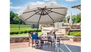 Freeport Cantilever Patio Umbrella with Valance | 11ft Octagon | Stone Sunbrella Acrylic | NU6555B