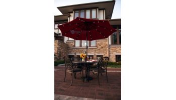 Mirage Fiesta Market Umbrella with Solar LED Lights | 9ft Octagon | Red Olefin | NU5424R