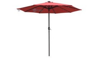 Mirage Autotilt Market Umbrella | 9-ft Octagon | Red Olefin | NU5422R