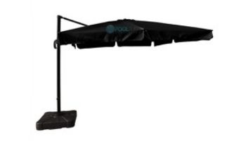 Santorini II Cantilever Umbrella with Valance | 10ft Square | Sunbrella Acrylic Black | NU6170B