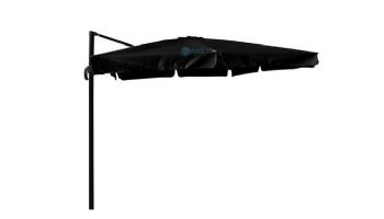 Santorini II Cantilever Umbrella with Valance | 10ft Square | Sunbrella Acrylic Black | NU6170B
