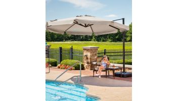 Victoria Cantilever with Valance Patio Umbrella | 13 ft Octagonal | Stone | NU6785B