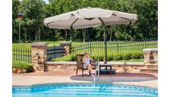 Victoria Cantilever with Valance Patio Umbrella | 13 ft Octagonal | Stone | NU6785B