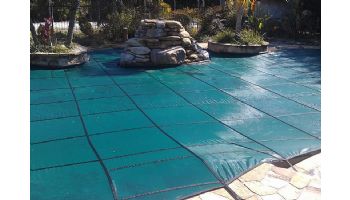 GLI 12-Year Secur-A-Pool Mesh Safety Cover | Rectangle 16' x 32' Green | 201632RESAPGRN