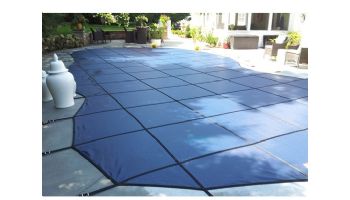 GLI 12-Year Secur-A-Pool Mesh Safety Cover | Rectangle 18' x 36' Blue | 3' x 6' Center End Step | 201836RECES36SAPBLU