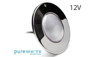 J&J Electronics PureWhite LED Pool Light LI Series | 12V Warm White Equivalent to 300W 150' Cord | LPL-F1W-12-150-P27