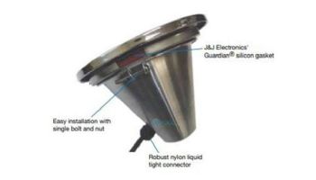 J&J Electronics Incandescent Pool Light Fixture | 100W 12V 50' Cord | TPL-P12-100-50