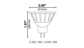 Sollos ProLED MR16 Series LED Lamp | Narrow Flood | 18V 3000K Color Temperature Equivalent to 10W | Silver - Dark Gray | MR16NFL10/830/LED 81079