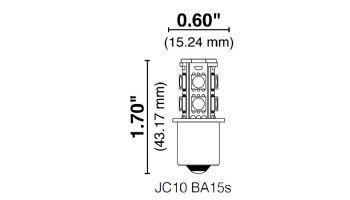 Sollos ProLED JC Series BA15s Bayonet LED Lamp | Omnidirectional | 24V Equivalent to 10W | BA15s Base | JC10/1WW/BA15S/LED 80692