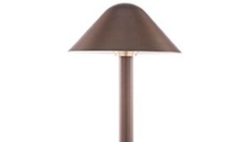 Sollos Modern Hat LED Path Light Fixture | 7_quot; Hat 15_quot; Stem | Natural Metal - Antique Brass | PMH070-AB-15 915257