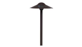 Sollos Dome Hat LED Path Light Fixture | 8.3" Hat 12" Stem | Arquitectural Aluminum - Textured Bronze | PDO083-TZ-12 915023