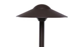 Sollos Dome Hat LED Path Light Fixture | 8.3" Hat 15" Stem | Arquitectural Aluminum - Textured Bronze | PDO083-TZ-15 915030
