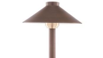 Sollos Traditional Hat LED Path Light Fixture | 4" Hat 12" Stem | Natural Metal - Antique Brass | PTH040-AB-12 915400